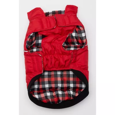 Product Hip Doggie Red Gingham Flex-Fit Reversible Dog Coat