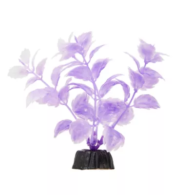 Product Top Fin® Artificial Mini Purple & White Leaf Aquarium Plant - 4"