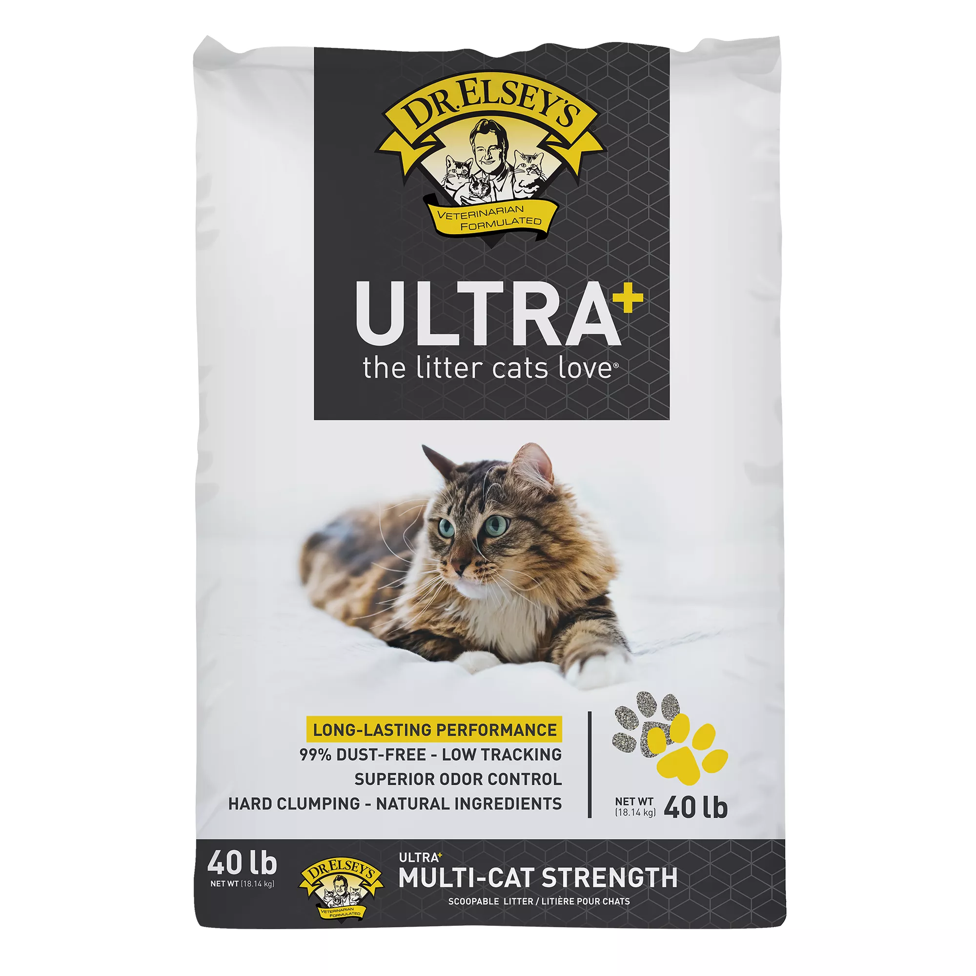 Dr. Elsey's Precious Cat Ultra+ Clumping Multi-Cat Clay Cat Litter - Low Dust, Low Tracking