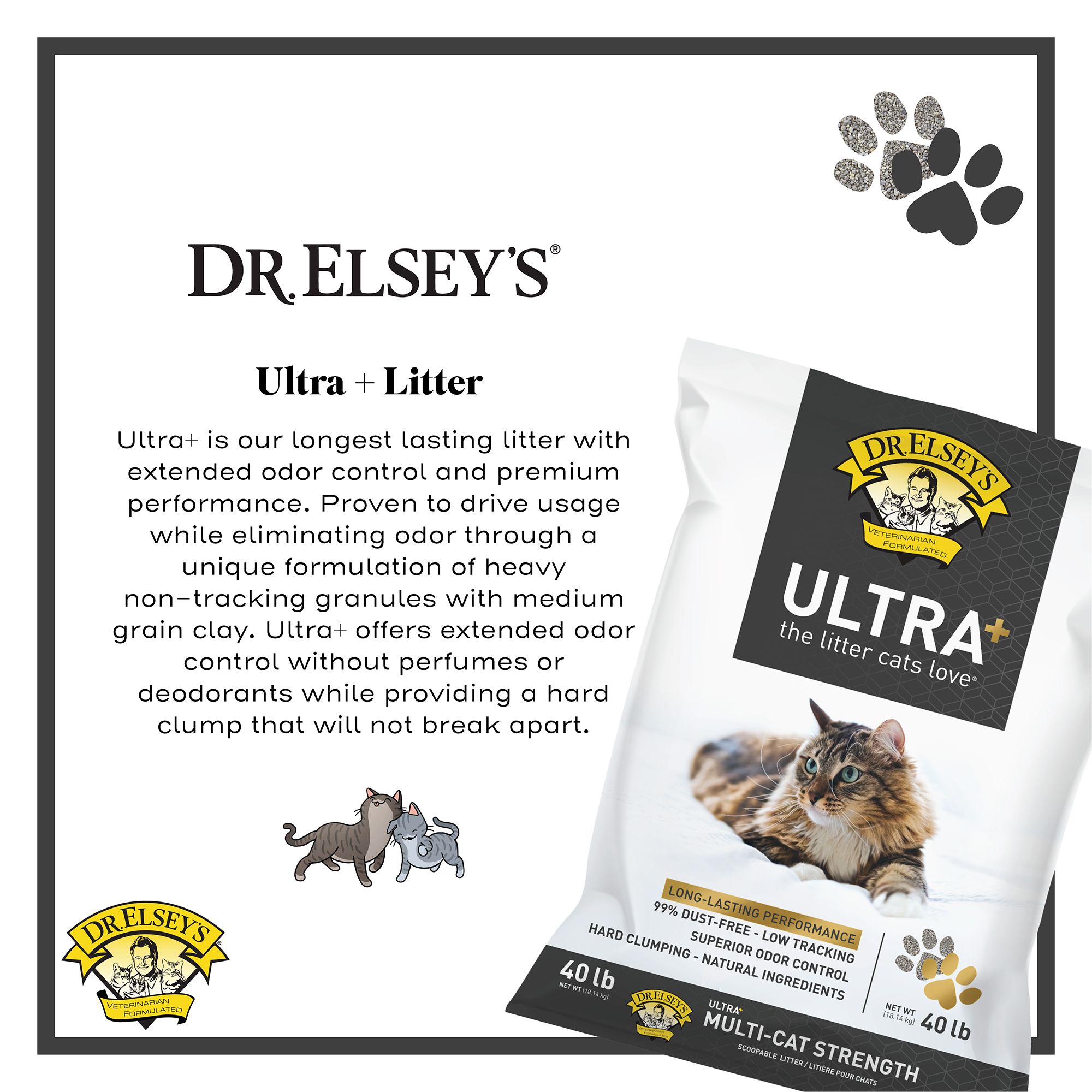 Dr. Elsey's Precious Cat Ultra+ Clumping Multi-Cat Clay Cat Litter - Low Dust, Low Tracking - thumbnail 3