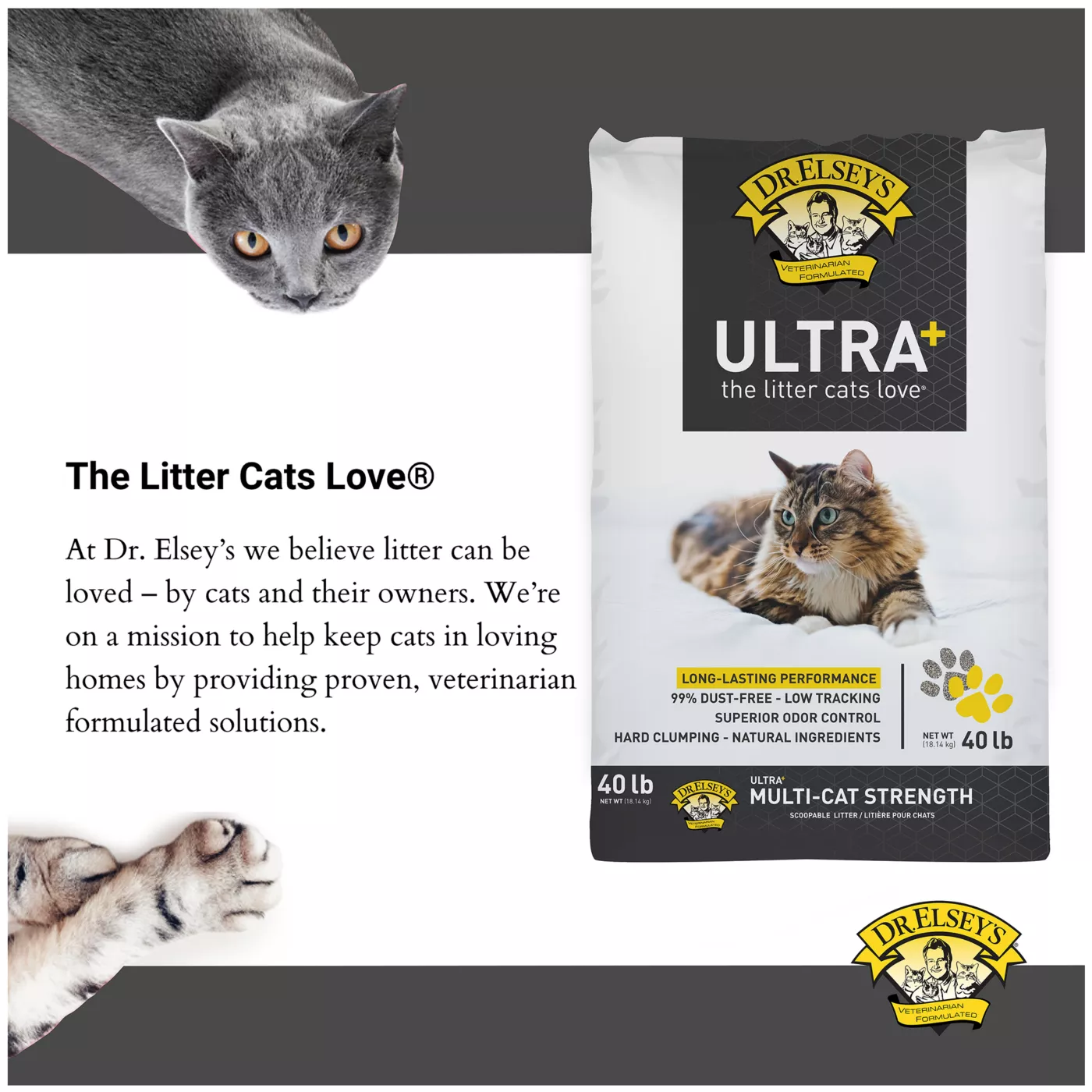 Dr. Elsey s Precious Cat Ultra Clumping Multi Cat Clay Cat Litter Low Dust Low Tracking