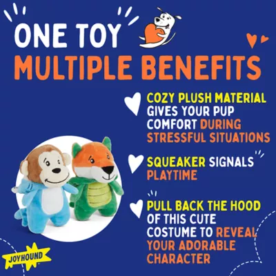 Product Joyhound® Crazy Comfy Plush Crocodile & Monkey Dog Toy - 2 Pack, Squeaker
