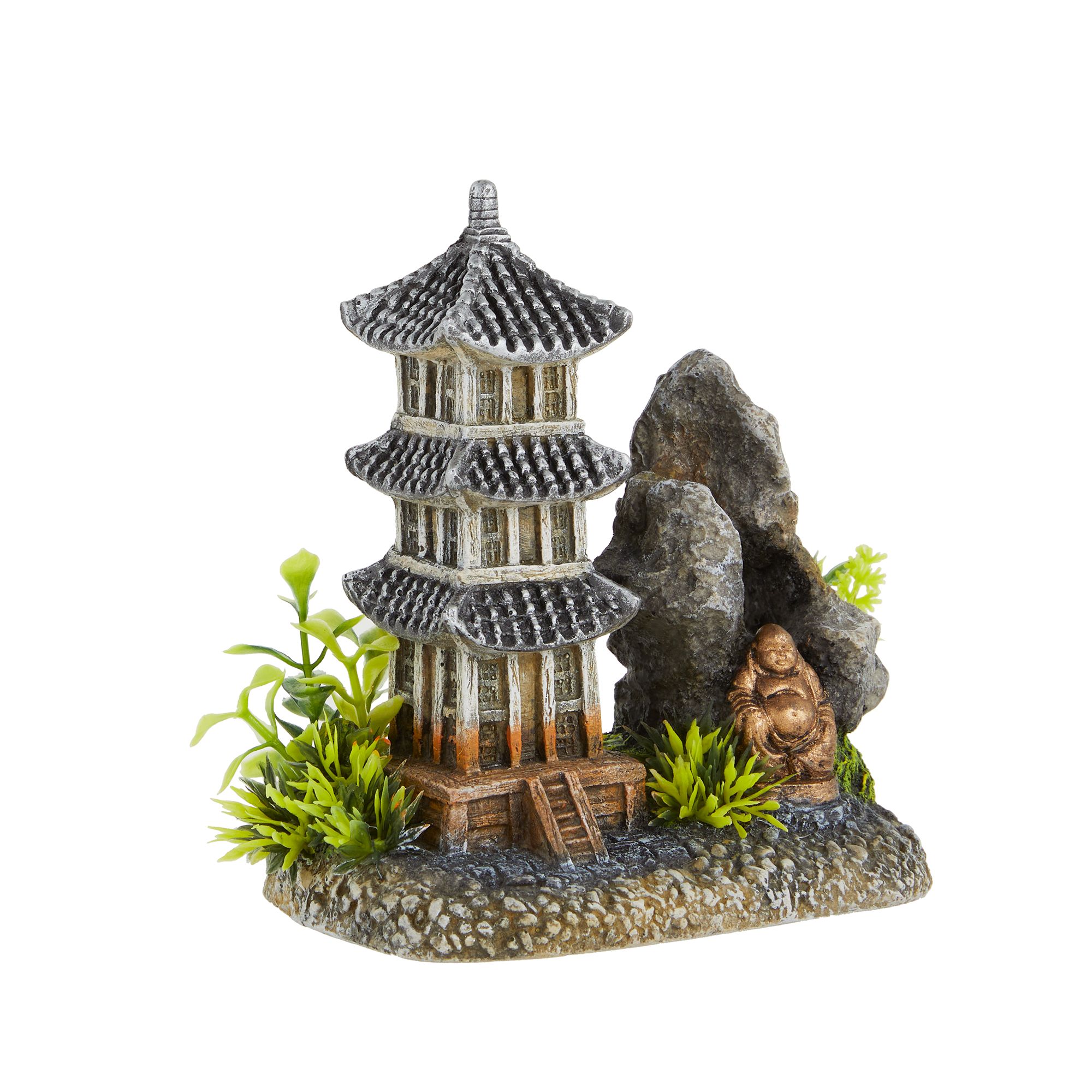 Top Fin® Asian Pagoda with Buddha Aquarium Ornament