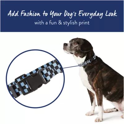 Top Paw® Blue Checkered Dog Collar - Image 2