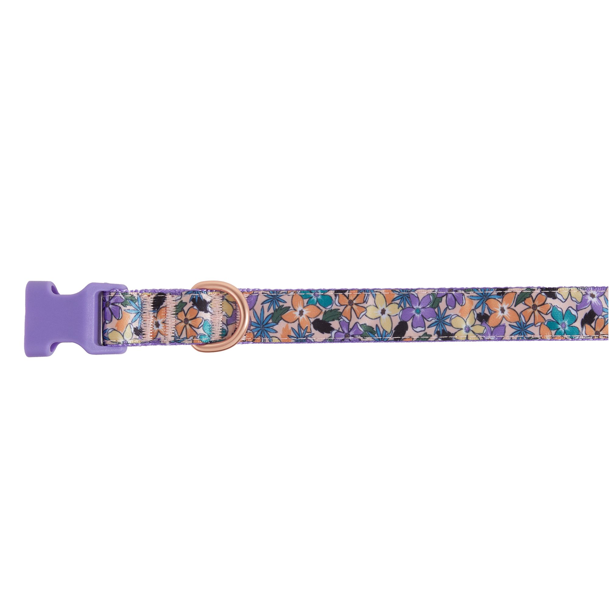 Top Paw Floral Dog Collar xs purple