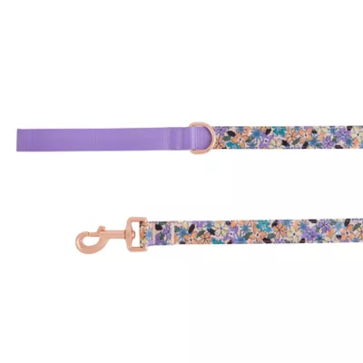 Product Top Paw® Purple Floral Dog Leash: 4-ft long, 1-in wide