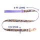 Product Top Paw® Purple Floral Dog Leash: 4-ft long, 1-in wide