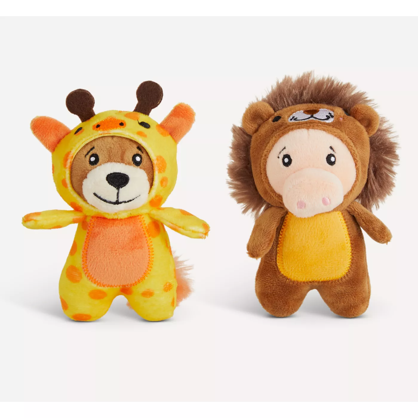 Joyhound Crazy Comfy Plush Giraffe Lion Dog Toy 2 Pack Squeaker