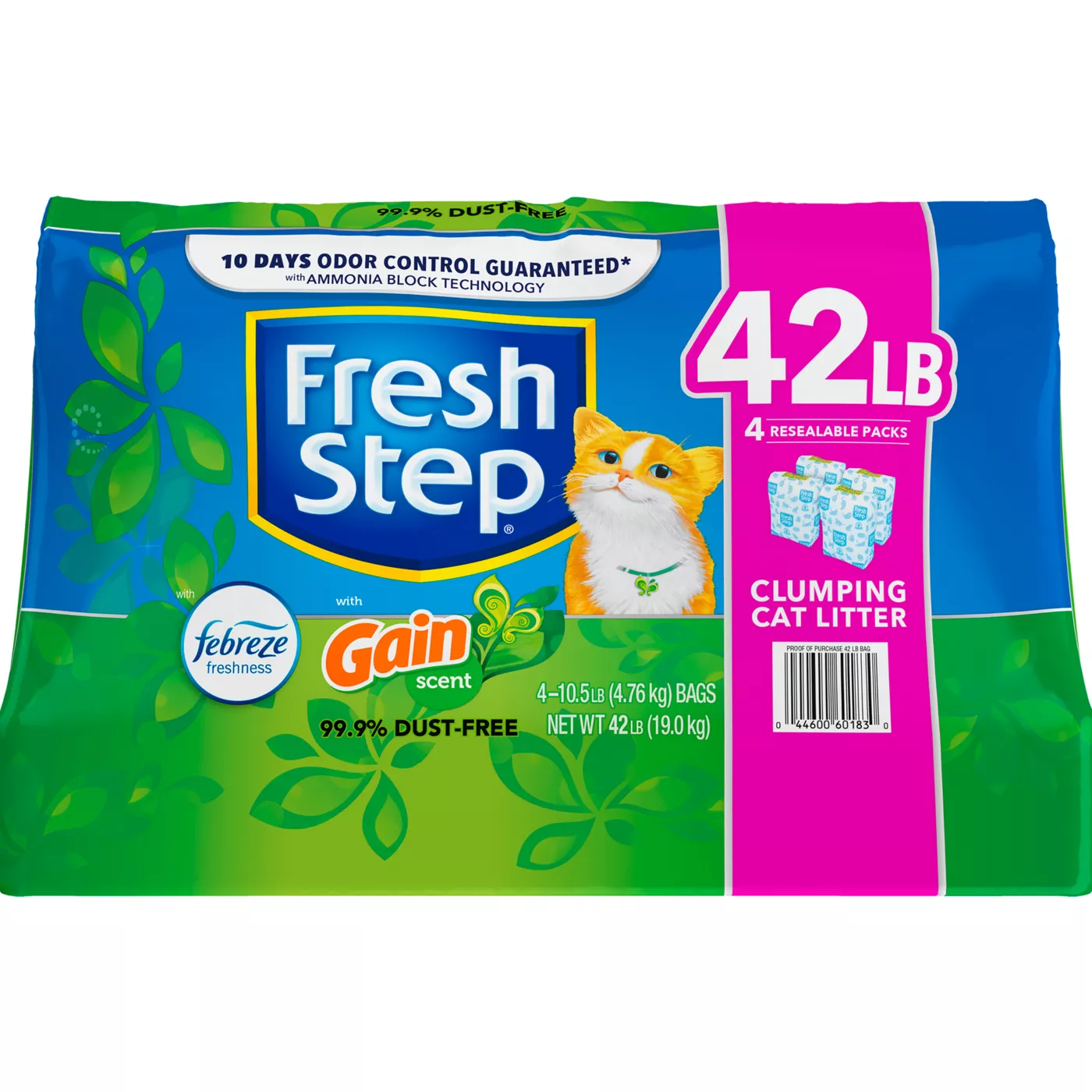 Fresh Step with Febreze Clumping Multi Cat Clay Cat Litter Gain Scented Low Dust