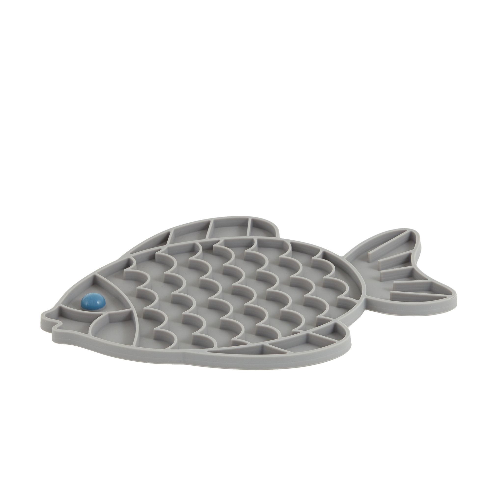 Whisker City Grey Fish Slow Feeder Cat Mat