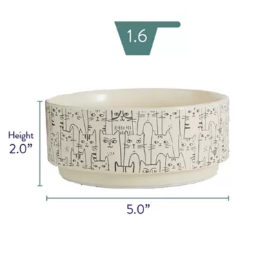 Product Whisker City® Ceramic Sketch Cat Bowl, 1.5-cup