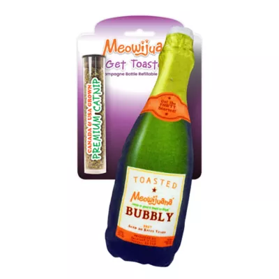 Product Meowijuana® Bubbly Champagne Bottle Refillable Cat Toy - Catnip