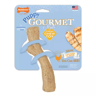 Nylabone Puppy Gourmet Style Strong Chew Dog Toy Chicken Flavor