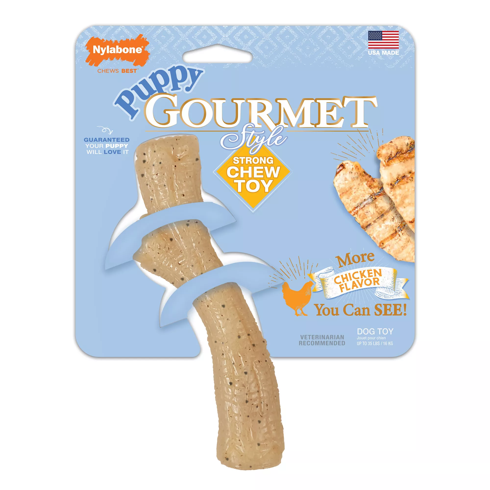 Nylabone® Puppy Gourmet Style Strong Chew Dog Toy - Chicken Flavor