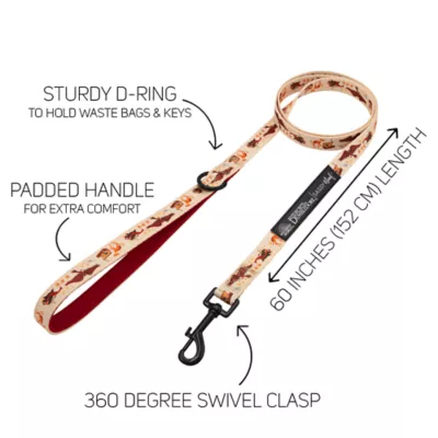 Product Sassy Woof Fantastic Beasts Fabric Dog Leash: 5-ft long