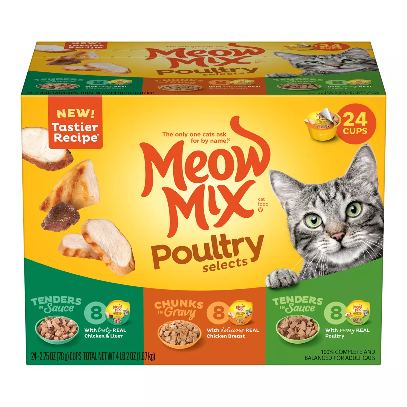 Meow Mix Poultry Selects Wet Cat Food All Ages Chicken Chicken Liver Chicken Breast