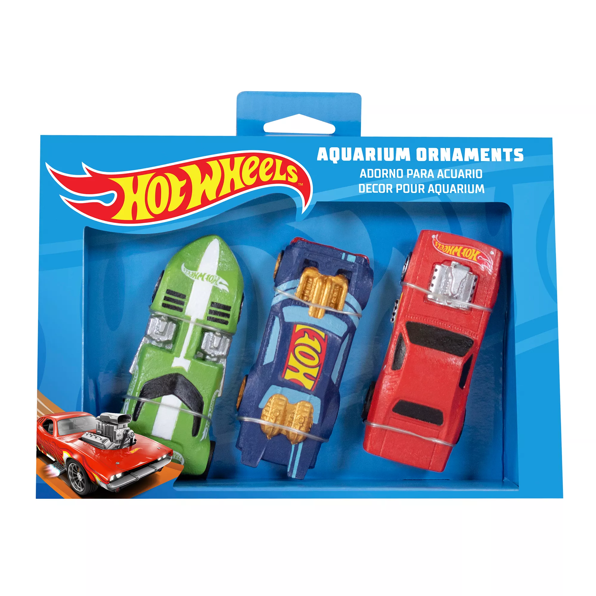 Penn-Plax Hot Wheels 3-Piece Aquarium Ornament Bundle