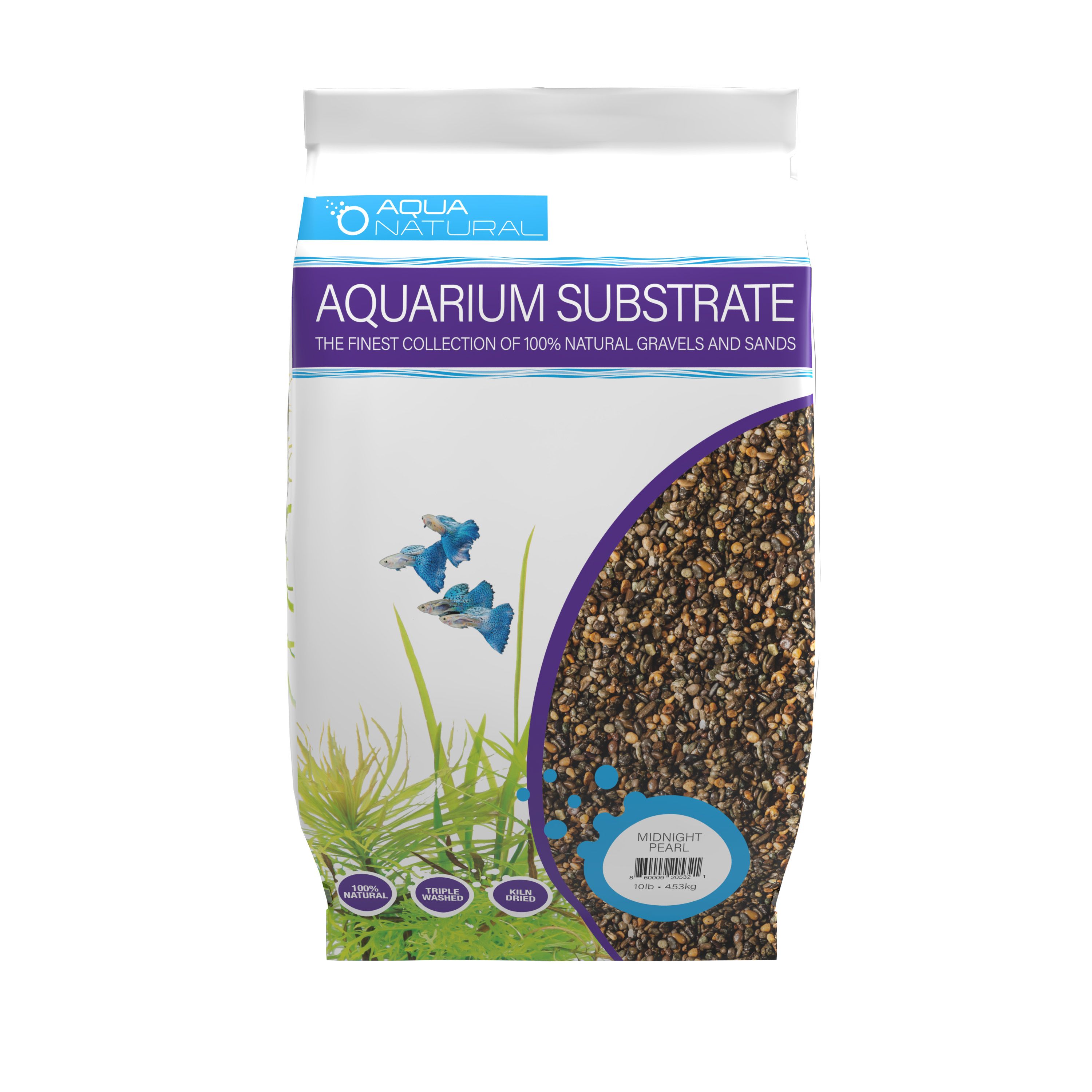 Aqua Natural Aquarium Tank Substrate - Midnight Pearl in Dark Brown, Size: 10 lb | PetSmart