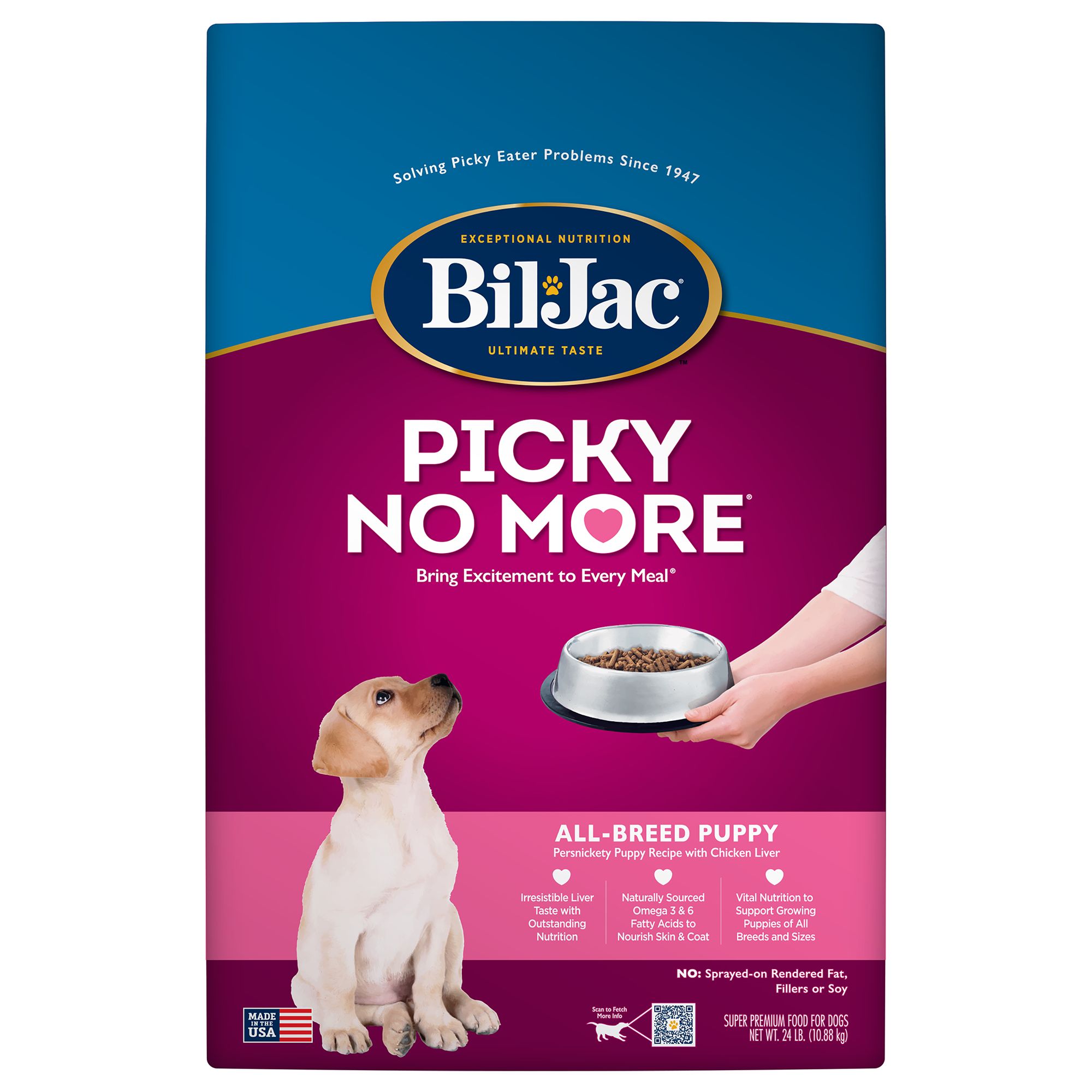 Bil-Jac Picky No More All-Breed Puppy Dog Dry Food - Chicken