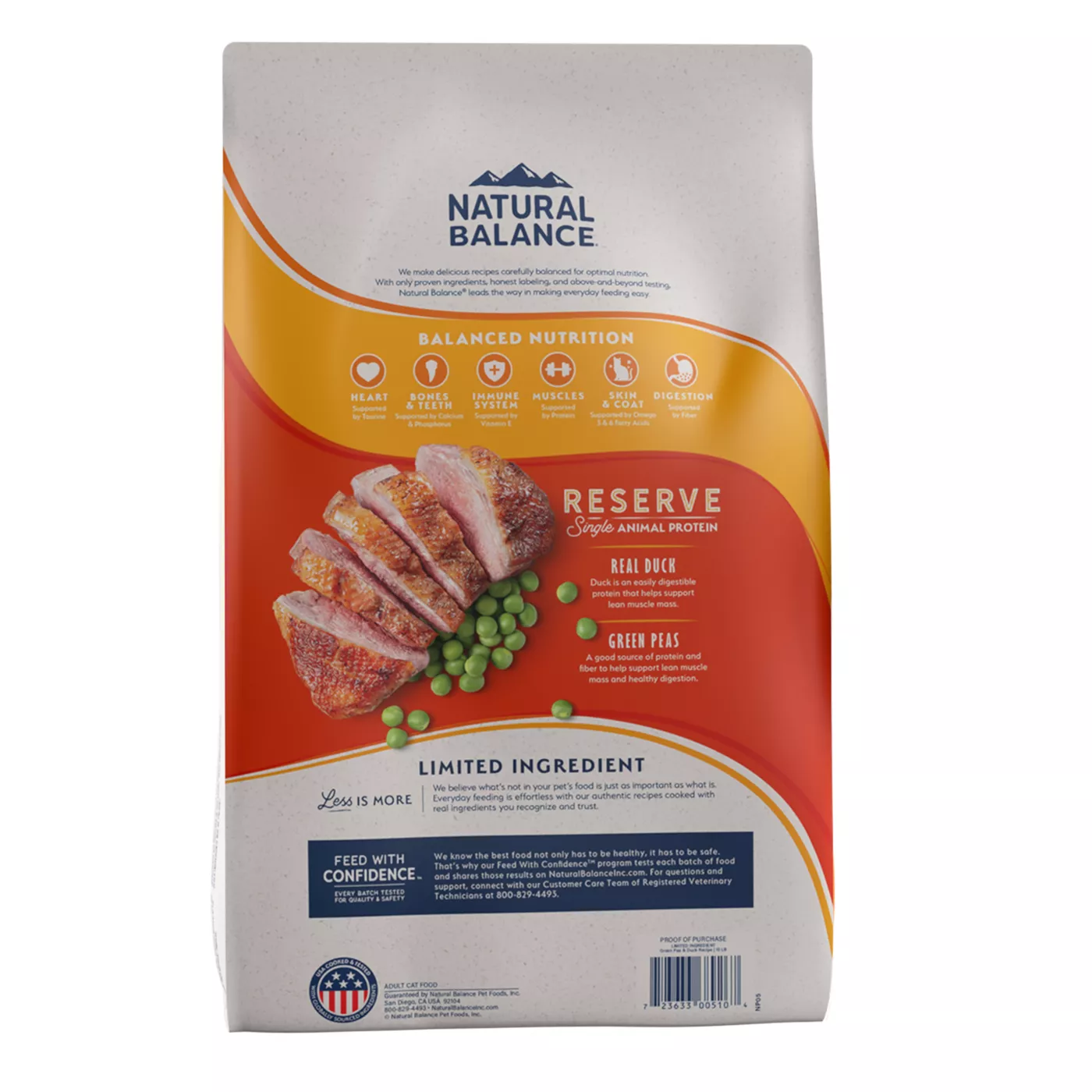 Natural Balance Reserve Adult Dry Cat Food Limited Ingredient Grain Free Duck Green Pea