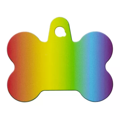 TagWorks Rainbow Fade Large Bone Personalized Pet ID Tag