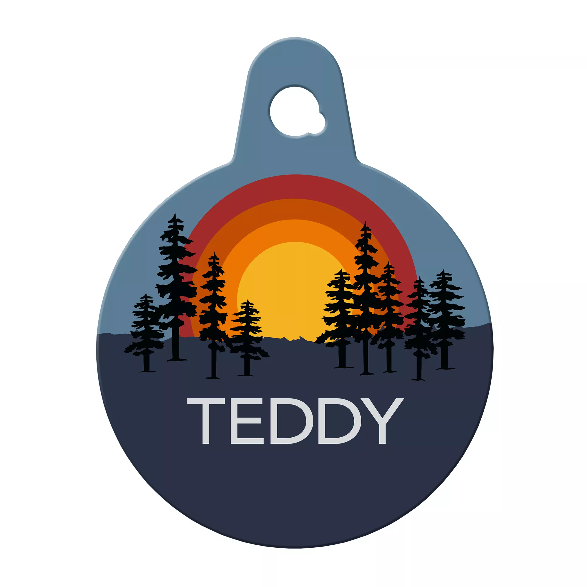 TagWorks® Outdoor Trees Large Circle Personalized Pet ID Tag