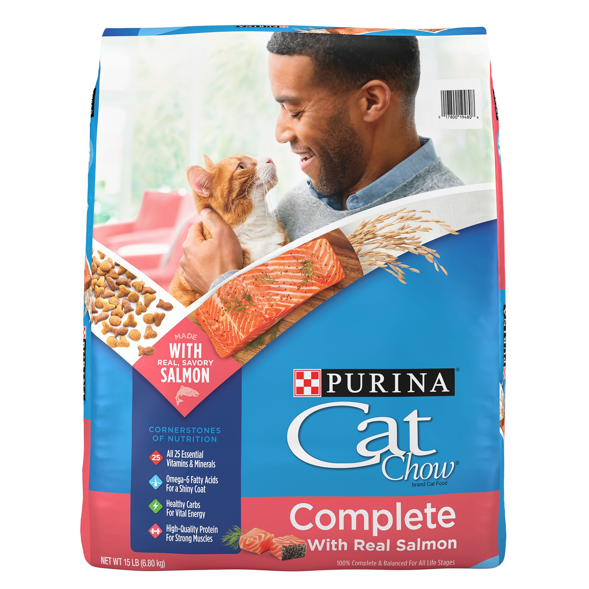 Purina Cat Chow Complete Dry Cat Food High Protein Salmon Formula 3.15LB