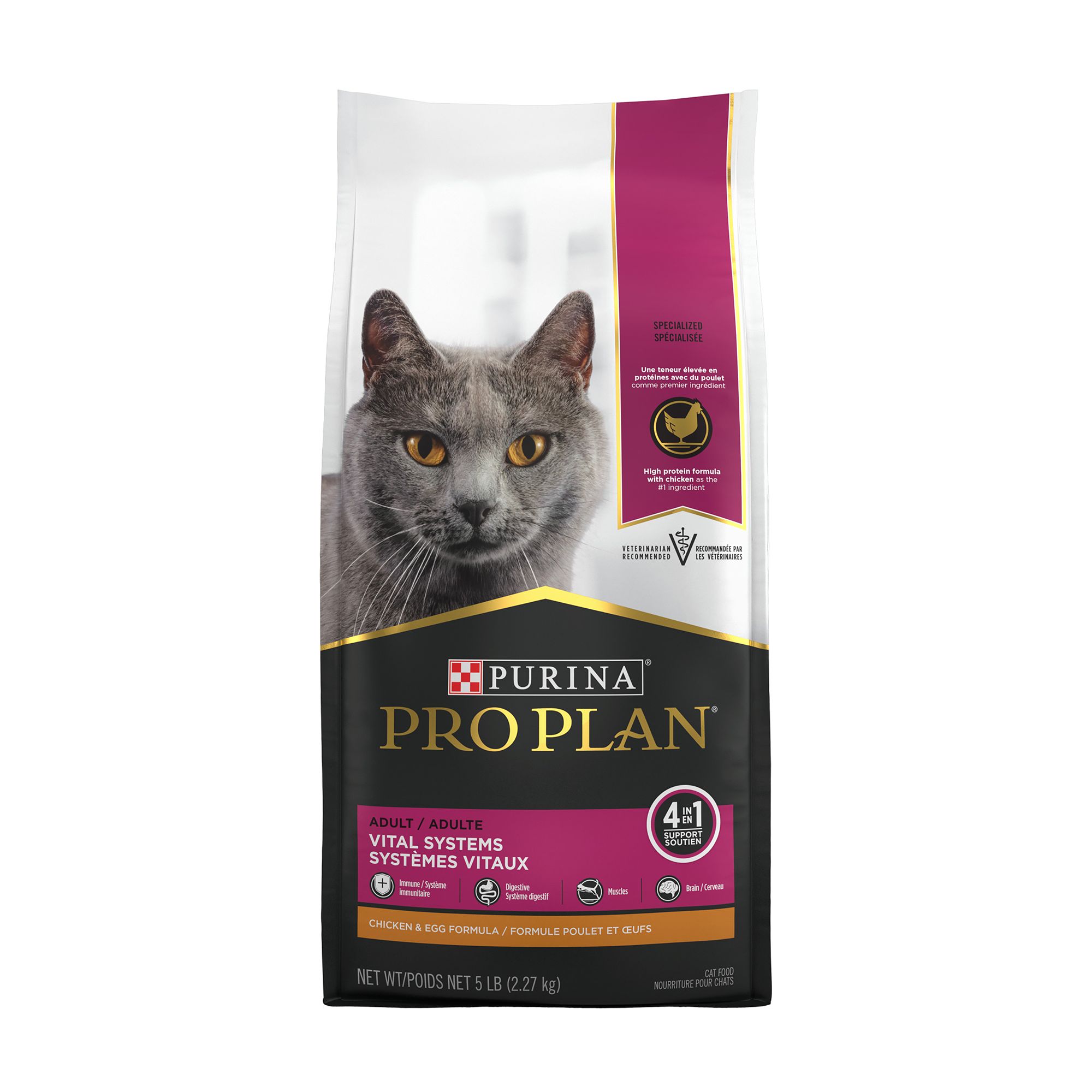 Purina Pro Plan Vital Systems Cat Food Chicken Egg Formula 5LB