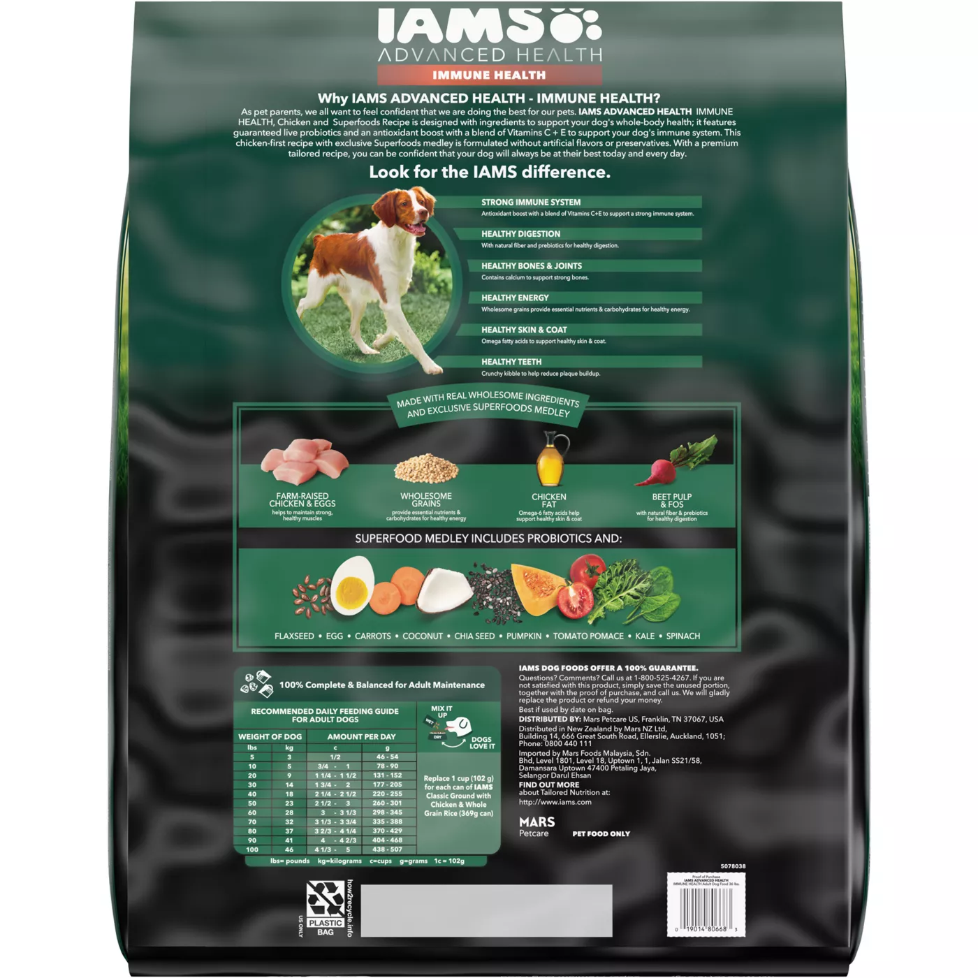 IAMS Advanced Health Adult Dry Dog Food Immune Health Chicken Superfoods Recipe