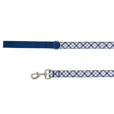 Product Top Paw® Blue Plaid Dog Leash: 4-ft long, 1-in wide