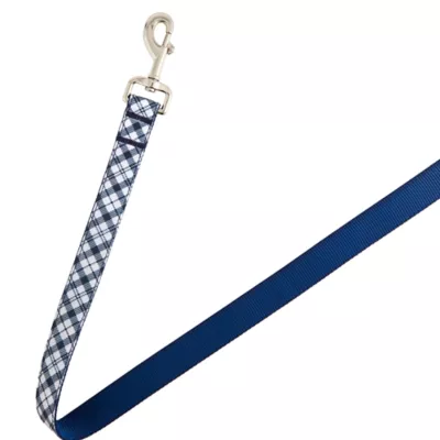 Product Top Paw® Blue Plaid Dog Leash: 4-ft long, 1-in wide