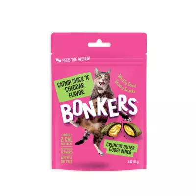 Product Bonkers Crunchy Cat Treats - Catnip, Chick 'N' Cheddar
