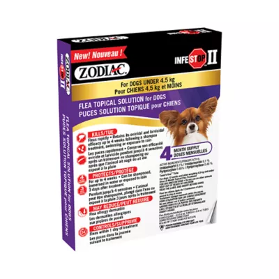 Product Zodiac Infestop II Flea Topical Solution for Dogs Under 4.5 kg - 4 Count