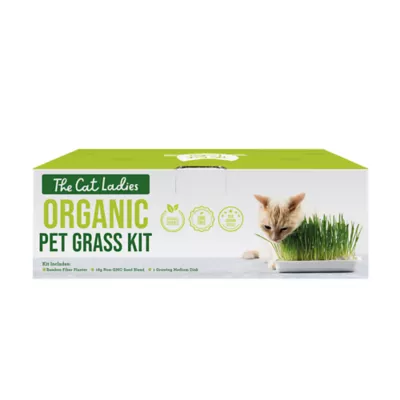 Product The Cat Ladies Bamboo Fiber Planter Organic Pet Grass Kit