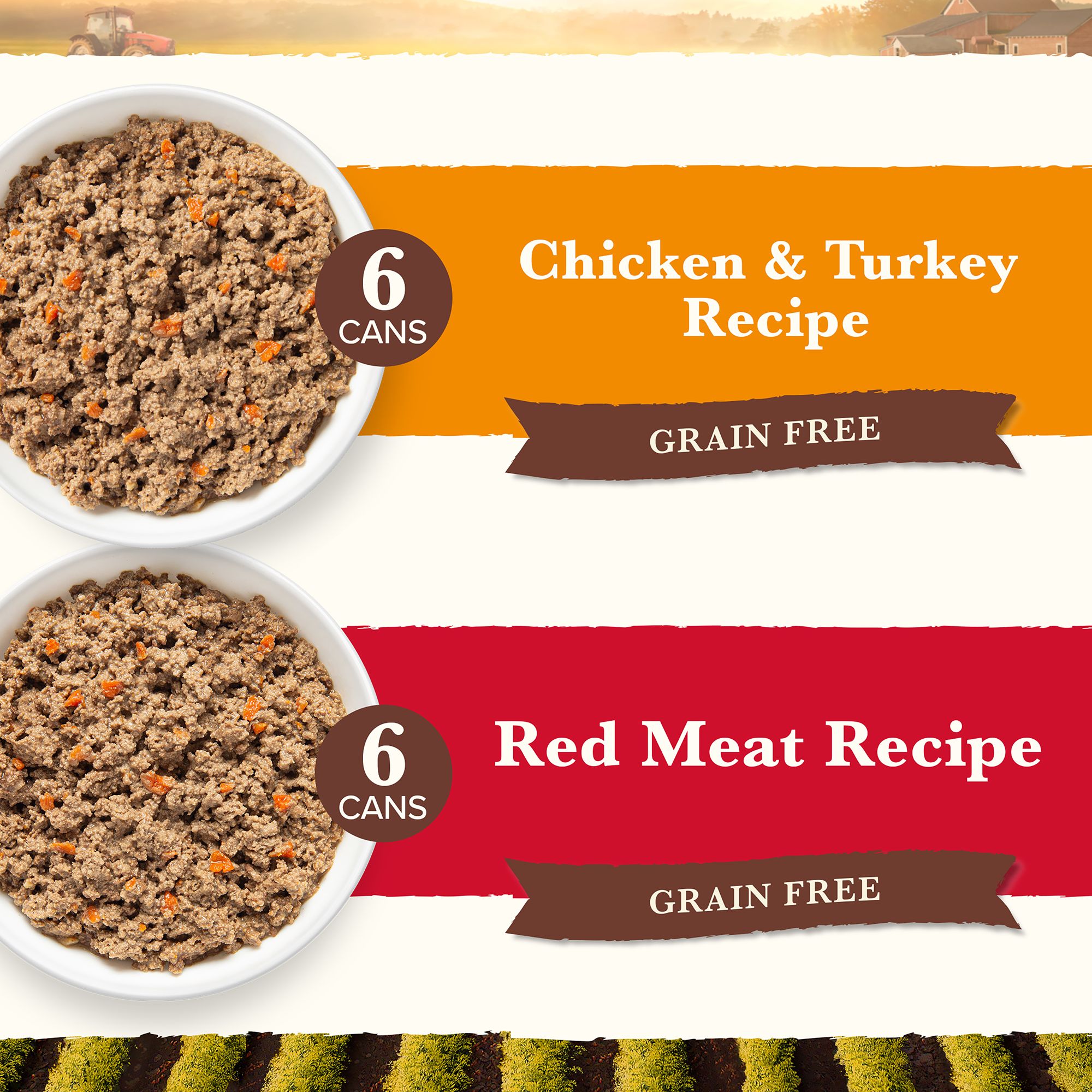 Merrick Whole Earth Farms Grain Free Wet Dog Food Variety Pack Chicken Turkey Beef