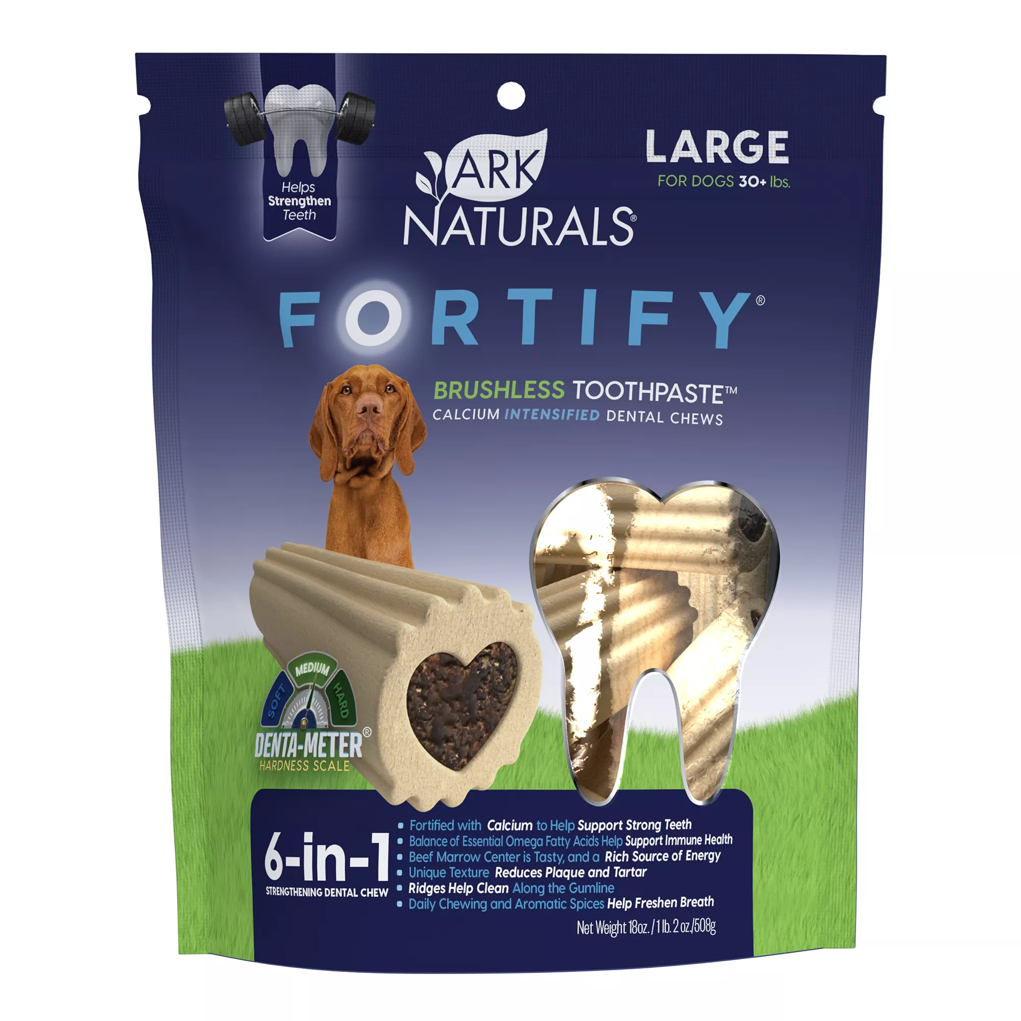 Ark Naturals Fortify Brushless Toothpaste 6-in-1 Large Dog Dental Chew Treat