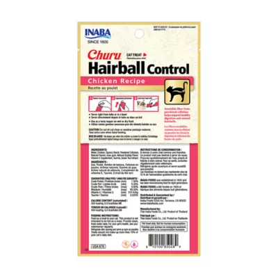 Product Inaba Churu Lickable Cat Treat - Hairball Control - Chicken