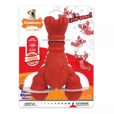 Product Nylabone® Power Chew Lobster "I'm Claw-some!" Dog Toy - Filet Mignon Flavor