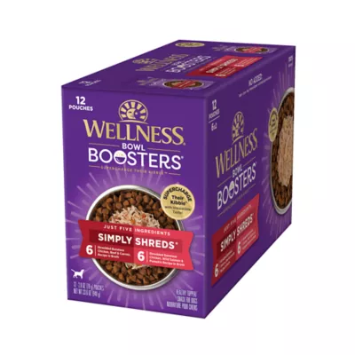 Product Wellness Bowl Boosters Simply Shreds Wet Adult Dog Food Toppers - 2.8 Oz., 12 Count, Variety Pack