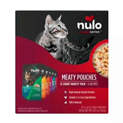 Product Nulo Meaty Pouches Cat Food Topper, 12 CT Variety Pack