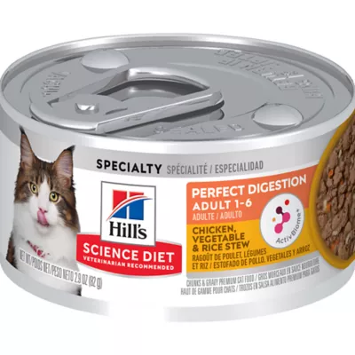 Product Hill's Science Diet Adult Perfect Digestion Chicken, Vegetable & Rice Stew Canned Cat Food 2.9 OZ