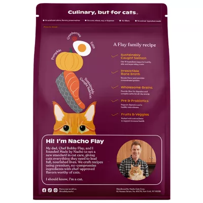 Product Made By Nacho™ Bone Broth Infused Adult Dry Cat Food - Natural, High Protein, Salmon & Pumpkin