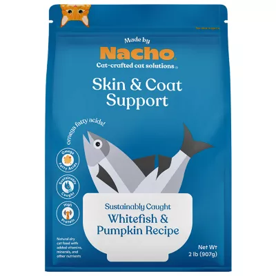 Product Made By Nacho™ Skin & Coat Support Adult Dry Cat Food - Natural, Whitefish & Pumpkin