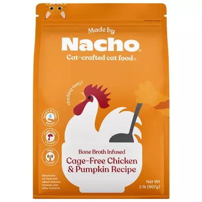 Product Made By Nacho™ Bone Broth Infused Adult Dry Cat Food - Natural, High Protein, Chicken & Pumpki