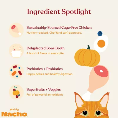 Product Made By Nacho™ Bone Broth Infused Adult Dry Cat Food - Natural, High Protein, Chicken & Pumpki