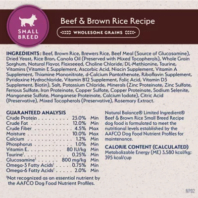 Natural Balance Limited Ingredient Diet Small Breed Adult Dry Dog Food - Beef & Rice - Image 8