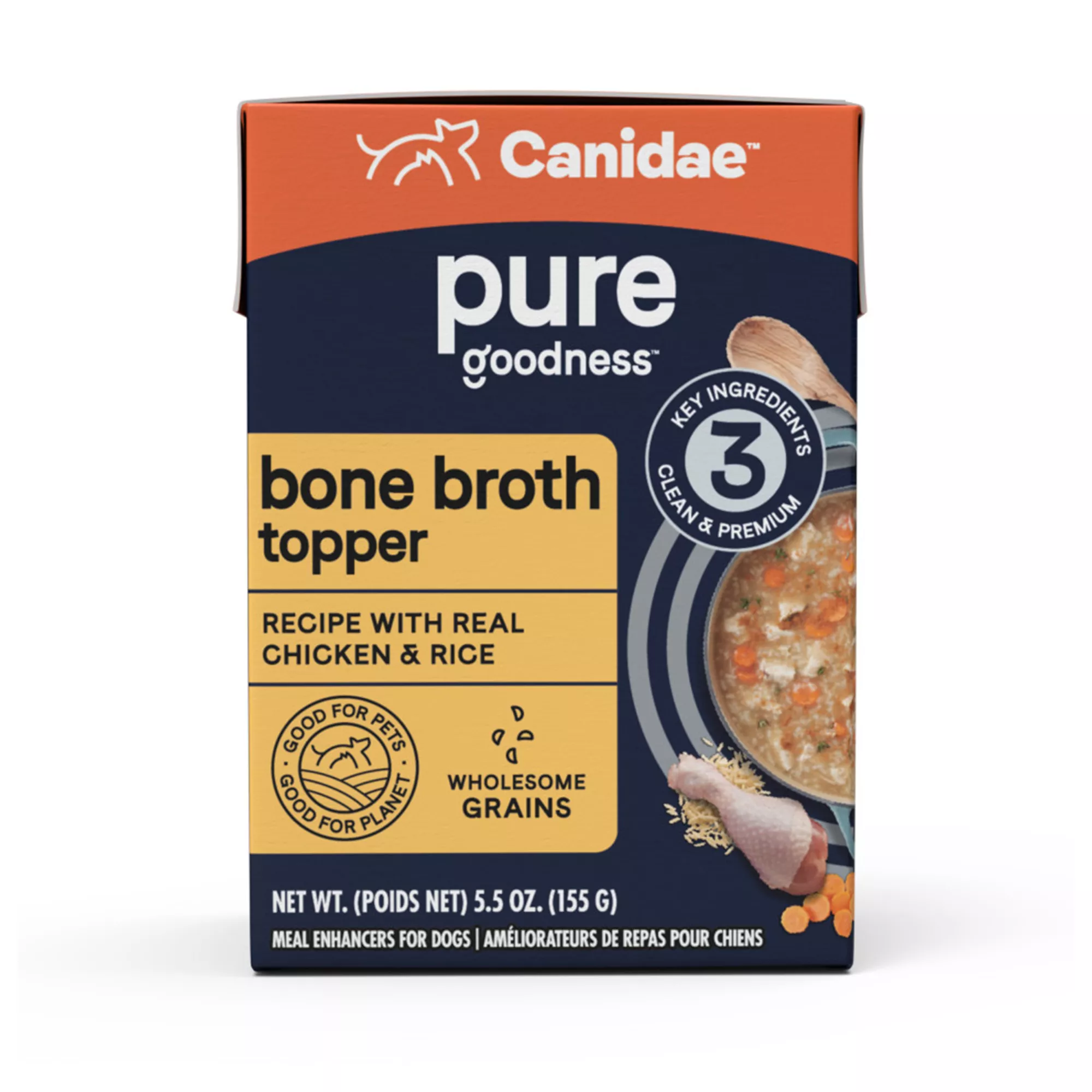 Canidae Pure Bone Broth All Life Stage Dog Food Toppers - 5.5 Oz.