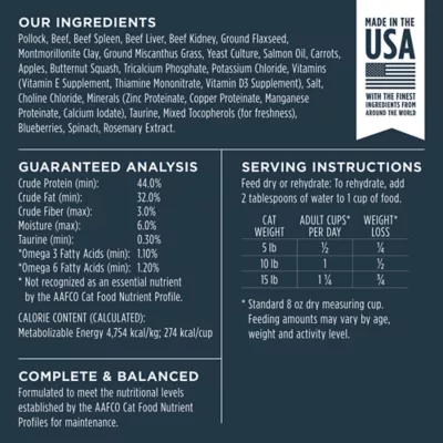 Product Instinct® Raw Meals Freeze-Dried Adult Cat Food - Grain Free, Pollock