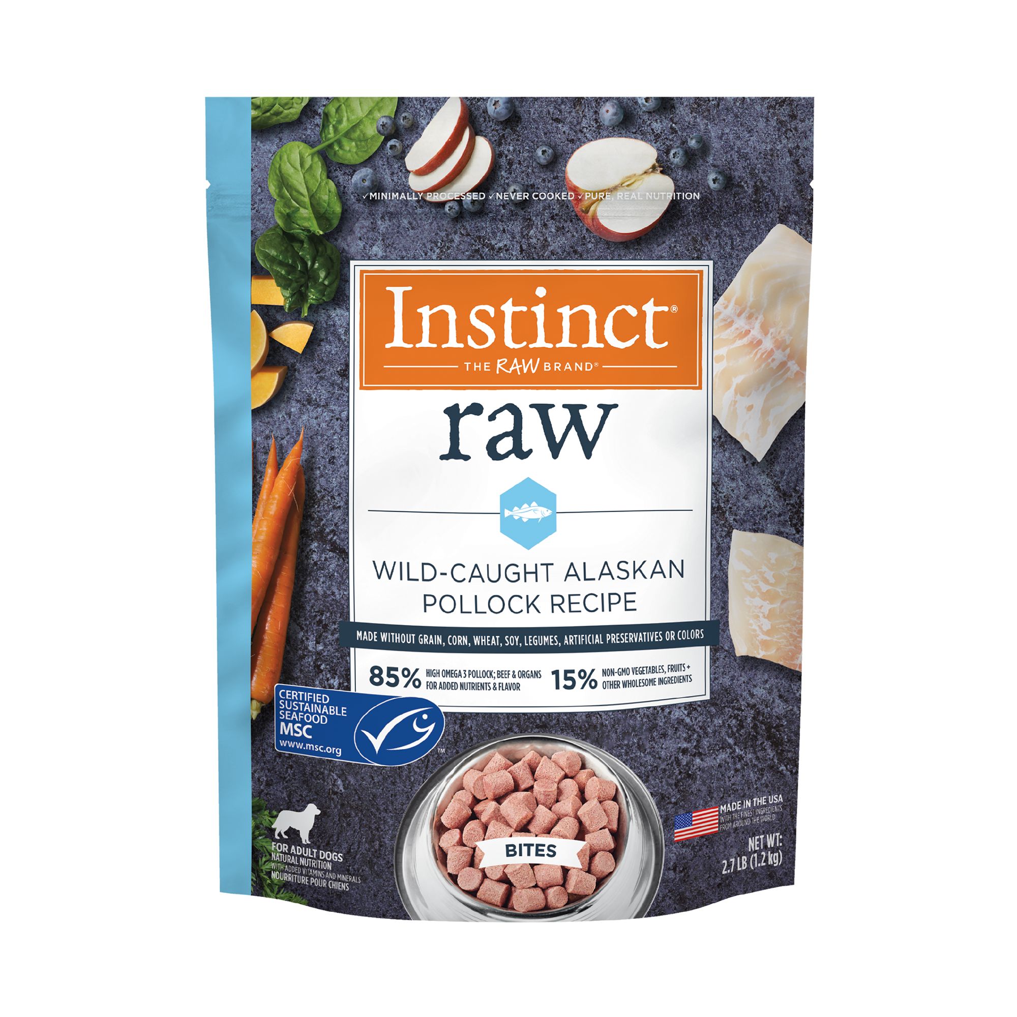 Instinct Frozen Raw Adult Dog Food Natural Grain Free Alaskan