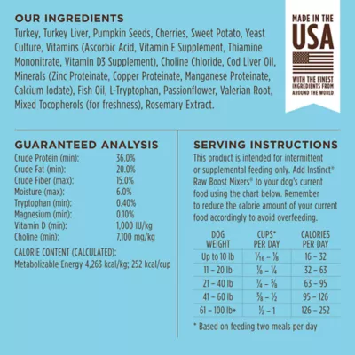 Product Instinct Raw Boost Mixers Tranquility Freeze-Dried All Life Stages Dog Food Topper - Raw, Grain Free